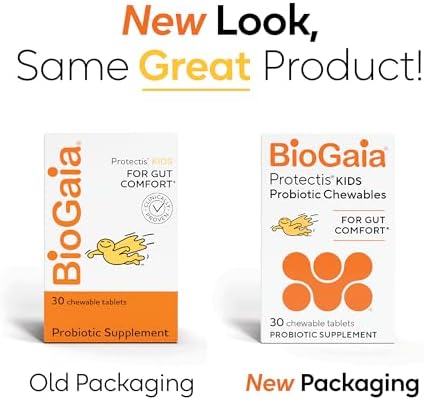 BioGaia Kids Probiotic | Ease Occasional Tummy Discomfort & Constipation | Pediatrician-recommended | Ease Occasional Tummy Discomfort, Gas & Bloating | Promote Regularity | Ages 3+| 30ct