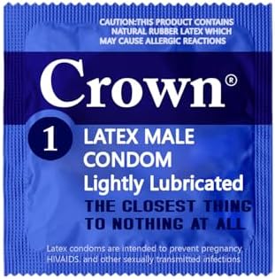 Crown Condoms, 50 Count | Lubricated, Latex, Silkier, Thinner and Stronger