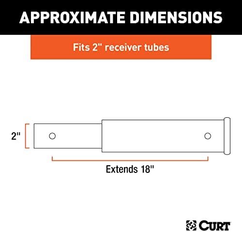 CURT 45796 18-Inch Trailer Hitch Extension for 2-Inch Receiver, 3,500 lbs.