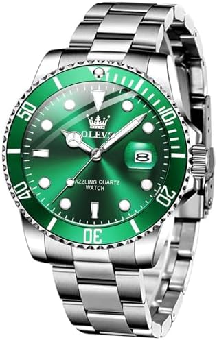 OLEVS Watches for Men,Classic Luxury Big Face Men Watches, Silver Dress Stainless Steel Men Wrist Watch with Luminous Analog Relojes para Hombres