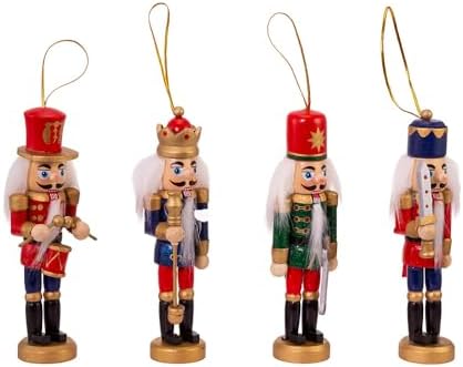 Kurt Adler Wooden Nutcracker Ornaments, 4-Piece Set