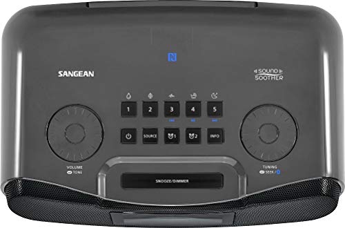 Sangean RCR-30 FM-RBDS/AM/Bluetooth/Aux-in Digital Tuning Clock Radio with USB Phone Charging and Sound Soother, Gray