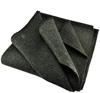 SE 51"x 80" Multipurpose Gray Wool Blanket - 50% Wool, Lightweight 2 lb, Zippered Bag Included - Ideal for Camping, Hiking, Emergency Survival