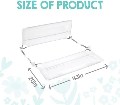 Regalo Safety 54” Extra Long Hideaway Bed Rail Guard for Toddlers, Toddler Bed Rail with Reinforced Anchor Safety System, 20” Tall Bed Safety Rail, Fits Twin, Full & Queen Beds