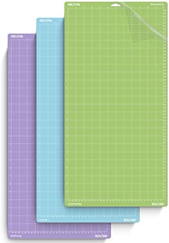 12x12 inch Standard Grip Cutting Mat for Cricut Maker 3/Maker/Explore 3/Air 2/Air/One (3 Pack) Standard Adhesive Sticky Green Quilting Replacement Cut Mats