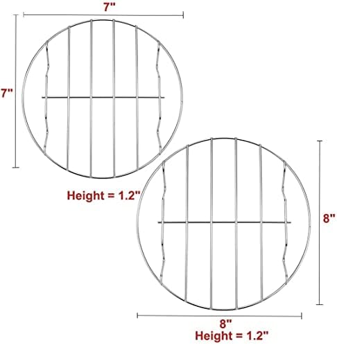 8 Inch Cooking Rack Round 304 Stainless Steel Cooling Racks Baking and Cooling Steaming Rack w Stand Cookware for Air Fryer Pressure Cooker Canning 2Pcs