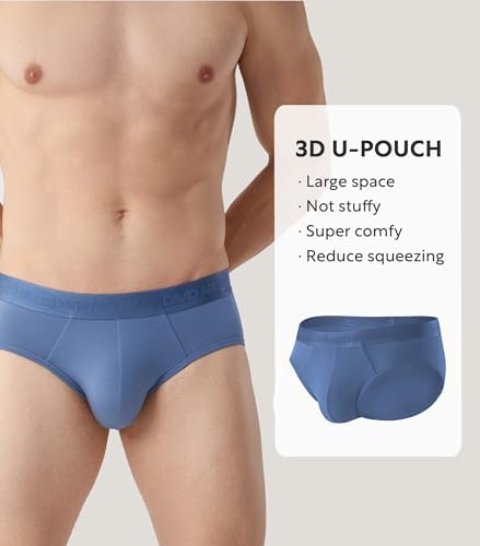 DAVID ARCHY Men's Soft Modal Briefs No Fly Support Pouch 4 or 7 Pack | Breathable moisture-wicking fabric Underwear features comfortable elastic waistbands and roomy 3D contours.