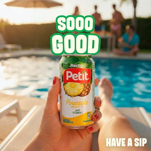 Petit Pineapple Nectar, 330 ml Cans (Pack of 24) – Refreshing Tropical Fruit Juice Beverage