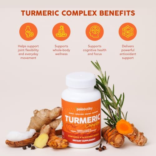 Paleovalley Organic Turmeric Complex, with Ginger & Black Pepper, Superfood