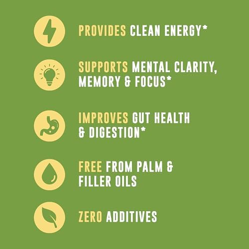 100% Coconut MCT Oil Liquid, 32 Fl Oz | MCT Oil C8 C10 for Sustained Mental Energy & Focus - Support Great for Smoothies Salads Coffee - Palm Free, Keto Friendly