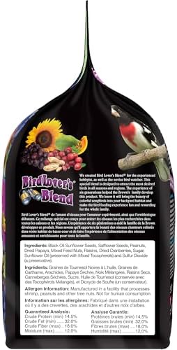 Brown's Bird Lover’s Blend Nut, Fruit & Berry Wild Bird Food, Gourmet Bird Seed with Fruits, Nuts & Sunflower Seeds, Natural & Preservative-Free