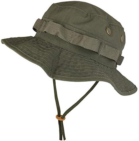 Armycrew Ripstop Tear Resistant Cotton Jungle Boonie Cap with Chin Strap