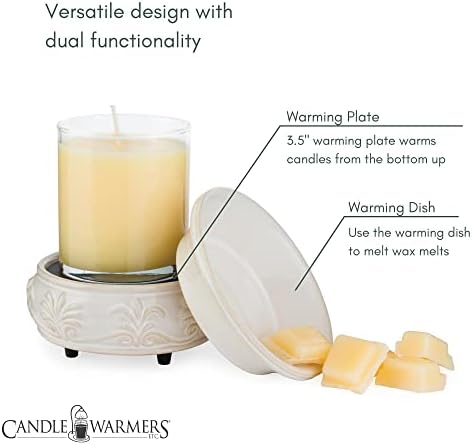 Candle Warmers ETC 2-in-1 Candle and Fragrance Warmer for Warming Scented Candles or Wax Melts and Tarts with to Freshen Room, Midas