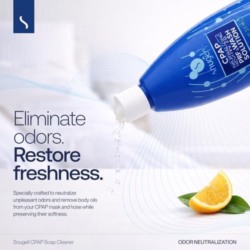 Snugell CPAP Soap Cleaner 8.4oz - Fresh Citrus Scent - Pre-Wash Solution - Mask and Hose Cleaning Soap - Neutralizes Odor and Removes Body Oils from