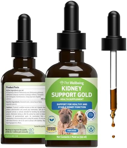 Pet Wellbeing Kidney Support Gold for Dogs - Kidney Care & Hydration, 2 oz