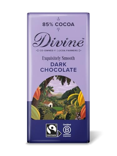DIVINE CHOCOLATE Dark Chocolate 85%, 90 GR