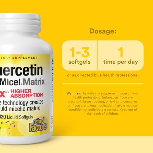 Natural Factors Quercetin LipoMicel Matrix 250 mg, 60 Softgels