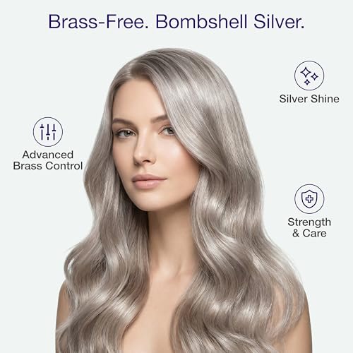 GK HAIR Silver Bombshell Purple Shampoo with Vitamin B5 9.5 Oz | Sulfate-Free Purple Toning Shampoo — Removes Brassy, Yellow & Orange Tones from Blonde, Gray, Silver & Bleached Hair