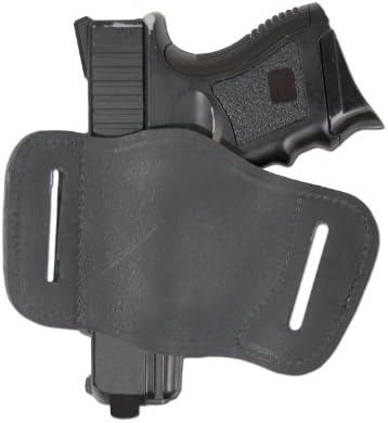 New Barsony Quick Slide Gun OWB Black Leather Holster for Compact 9mm 40 45 Pistols