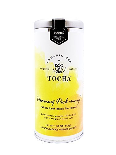 Tocha Organic Morning Pick-Me-Up Black Tea – Bold & Smooth Caffeine Boost | 15 Biodegradable Pyramid Bags | Floral Osmanthus Aroma
