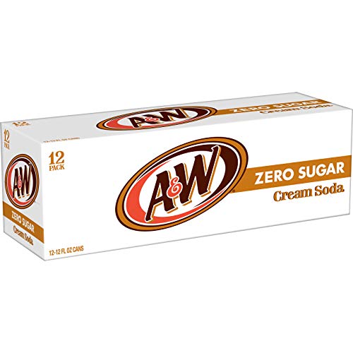 A&W Zero Sugar Root Beer Soda, 12 fl oz cans, 12 pack