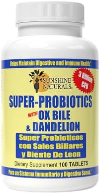 Sunshine Naturals Super Probiotics Supplement. Improves Digestion, Gut Health, Immune System Support