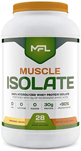 MFL 100% Isolate Protein l 30g of Protein l 12g Amino Acids l Keto Friendly l Low Carbs l 2 lbs. (Vanilla Bean)