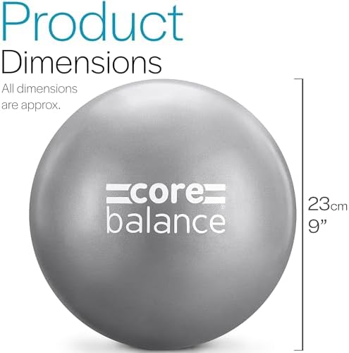 Core Balance 9 Inch Anti Burst Pilates Ball - Mini Exercise Ball for Yoga, Barre, Stretching and Core Stability Workout