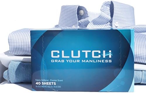 Clutch Men's Dryer Sheets, Fabric Softener for Men, 40 Count Box