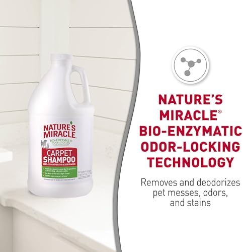 Nature's Miracle Carpet Shampoo Pet Stain & Odor Remover, 64 oz | Bio-Enzymatic Formula Removes & Deodorizes Deep-Set Pet Stains, For Water-Based Carpet Cleaners, Use on Carpet & Upholstery