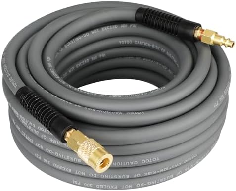 YOTOO Hybrid Air Hose 3/8-Inch by 50-Feet 300 PSI Heavy Duty, Lightweight, Kink Resistant