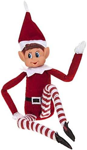 Elves Behavin Badly 12" Bendable Poseable Elf with Vinyl Head - Christmas Accessory (Red Boy Elf)