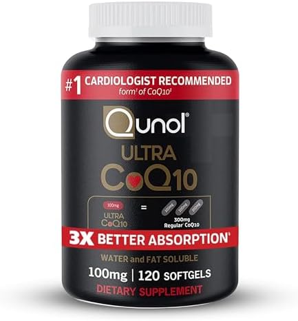 Qunol Ultra CoQ10 100mg, 3X Better Absorption, Antioxidant, 120 Softgels | #1 Cardiologist Recommended Supplement for Heart Health, Coenzyme Q10 Supplement to support Vascular Health & Cellular Energy