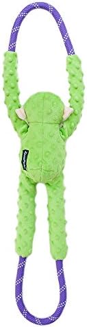 ZippyPaws RopeTugz Durable Dog Pull Rope Toy - Blue Monkey | Interactive Tug of War for Large, Medium & Small Dog, Squeaky Pet Product to Keep Them Busy, Made w/ Heavy Duty Climbing Rope