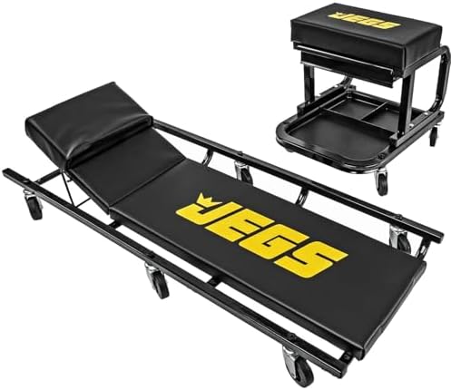 JEGS Creeper and Mechanic Seat Set Memory Foam Padding | Mechanic Creeper & Seat Set for supporting the driver or passenger in the vehicle