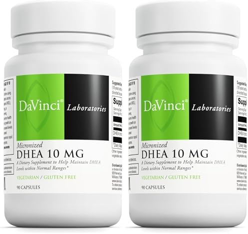 DAVINCI Labs Micronized DHEA 10mg - Helps to Support Healthy Aging, Hormone Balance, Brain Health, Thyroid Function & More - Vegetarian, Gluten-Free - 90 Capsules