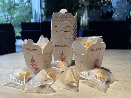 50 Pack 8oz Chinese take out box 8-OZ Bio Noodle Take Out Food Container: Perfect for Takeout Restaurants - White - Disposable and Recyclable (50)