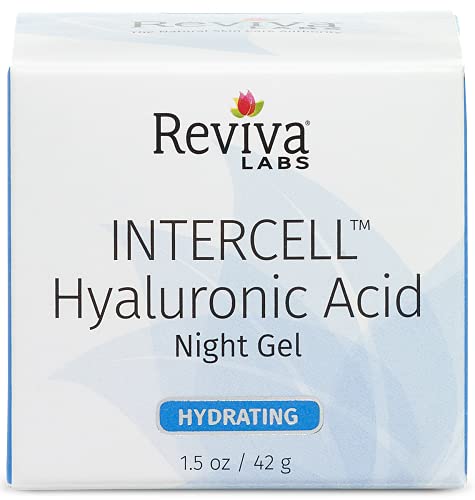 Reviva Labs Hyaluronic Acid Night Face Gel, Intercell Moisture Serum, 2 oz | Boosts skin moisture, overnight hydration, plumps & smooths