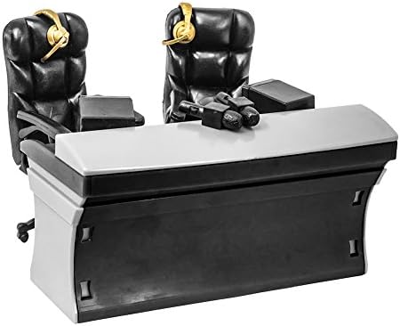 Ultimate Black Commentator Table Playset for Wrestling Action Figures | Build a Realistic Ringside Commentary Setup for Wrestling Figures with a