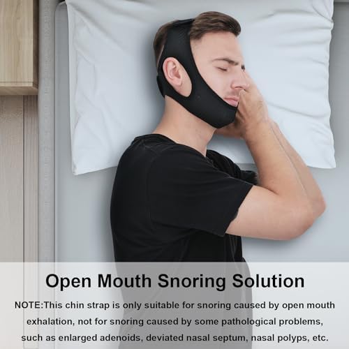 Anti Snore Chin Strap [Upgraded], Vosaro Snoring Solution Effective Anti Snore Device, Adjustable and Breathable Stop Snoring Head Band for Men Women