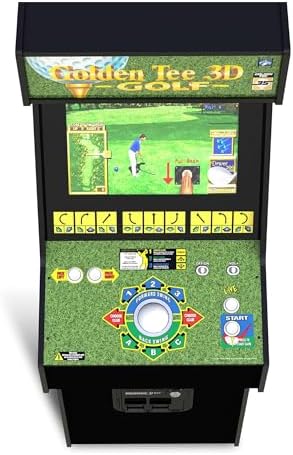 Arcade1Up Golden Tee 3D Deluxe Home Arcade, 8 Golf + Bowling Games | Over 5-Foot Video Game Machine with Trackball Controller