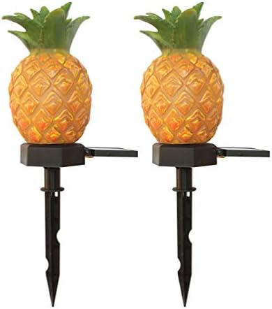 Uonlytech 2-Pack Pineapple Solar Outdoor Landscape Lights Waterproof Solar Garden Lamps for Pathways Yard Patio Party Outdoor Decoration