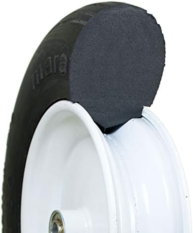Universal Fit, Flat Free Wheelbarrow Tire and Wheel Assembly with Adapter Kit, black