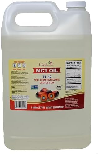 Verdana Food Grade MCT Oil – 1 Gallon (128 Fl Oz) – Premium C8/C10 Triglycerides – Keto & Paleo Friendly – Non-GMO