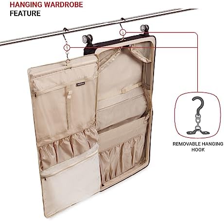 SwissGear 7895 Premium Rolling Garment Bag, Bonus Hanging Feature, Men's and Women's, 24-Inch Luggage - Black