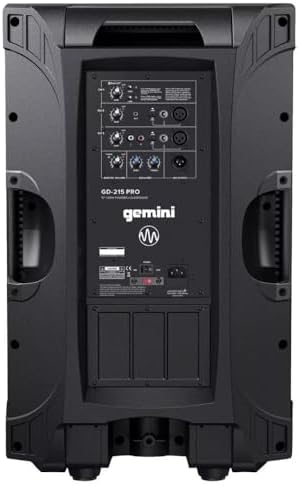 Gemini Sound GD-215PRO 1300-Watt Professional PA Speakers with Bluetooth Bundle with Auray SS-4420 Steel Speaker Stand and XLR- XLR Cable