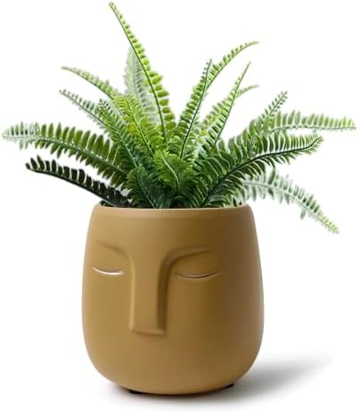 GeLive Head Plant Pot Succulent Planter with Drainage Hole Modern Statue Flower Pot Face Plant Vase Windowsill Box Art Home Decoration Indoor