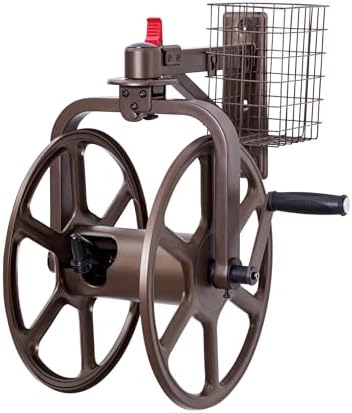 Liberty Garden 710 Navigator Rotating Garden Hose Reel, Holds 125-Feet of 5/8-Inch Hose - Bronze
