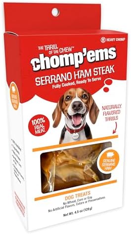 RUFFIN' IT CHOMP'EMS Serrano Ham Bone Wrapped in Real Prosciutto Ham, 1 Large Bone