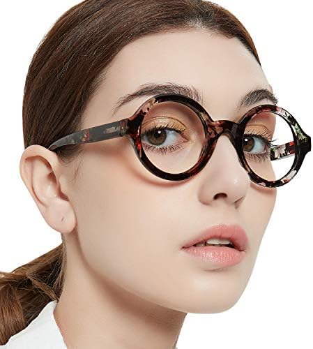 MARE AZZURO Round Reading Glasses 2.5 Women Stylish Readers 0 1.00 1.25 1.50 1.75 2.00 2.25 2.50 2.75 3.00 3.50 4.00 5.00 6.00 (Black 250)